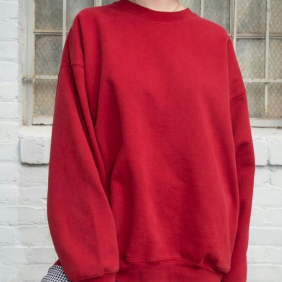 Brandy Melville Tops - Brandy Melville red Erica crewneck sweatshirt